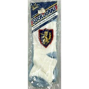 2 Pair NEW Vintage Sock Johns by Gold Bug Long Socks 9-18 Months Boy Blue White